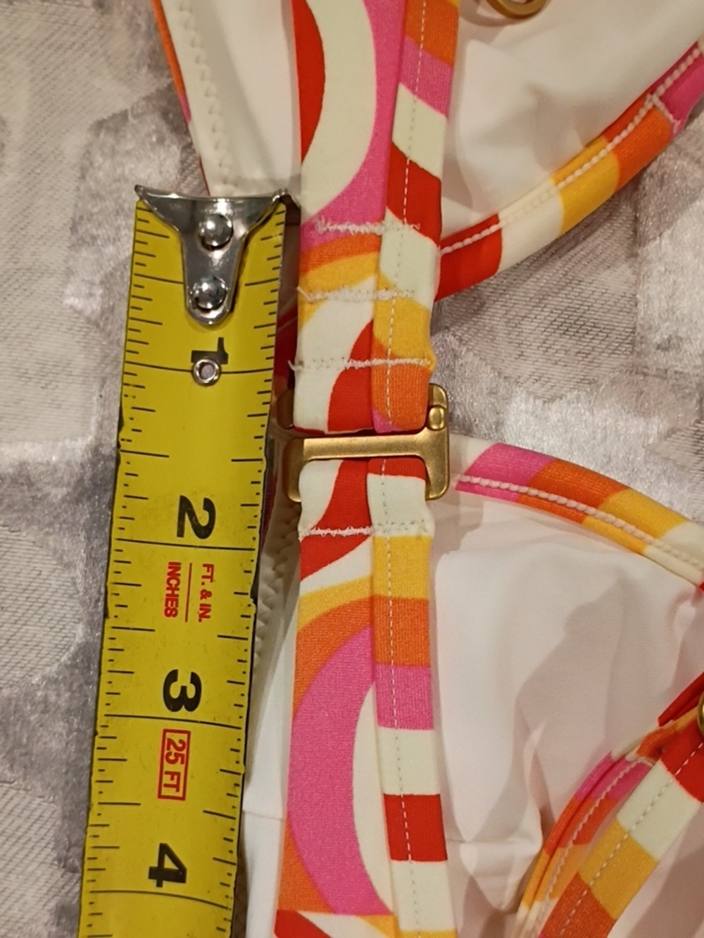NWT l*space Helena Multicolor Wave-Print Retro Triangle Bikini Top S, M - Picture 7 of 11